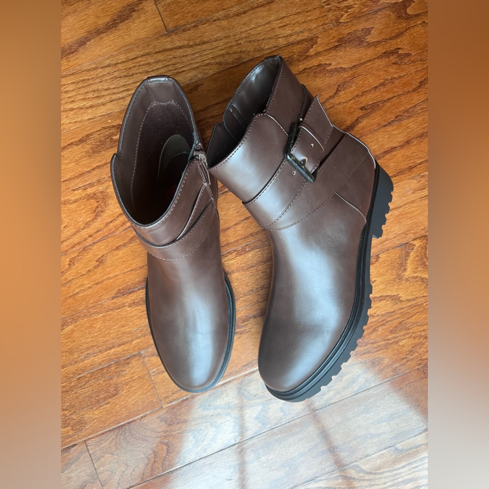 NWT Unisa Dark Brown Ankle Boots with Buckle